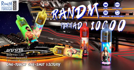 Original Randm Tornado 10000 Puffs 20 ml Batería recargable precargada E Cigarrillo Pluma Vape desechable al por mayor