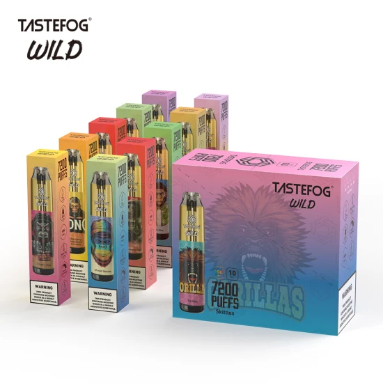 Venta caliente Tastefog Wild 7200 Puffs desechables Vape Crystal Tank con luz RGB